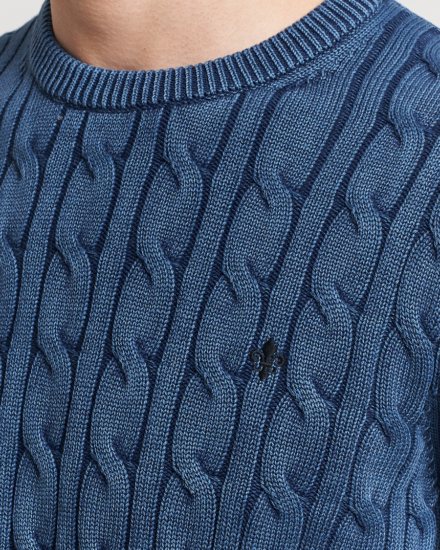 Homme | Pulls Et Tricots | Morris | Ethan Cotton Cable Crew Neck Blue