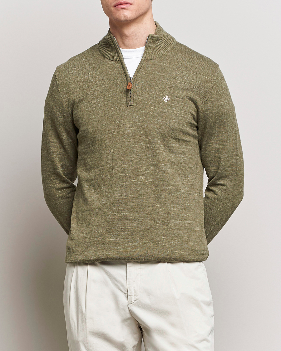 Homme | Soldes Vêtements | Morris | Randall Cotton Half Zip Green