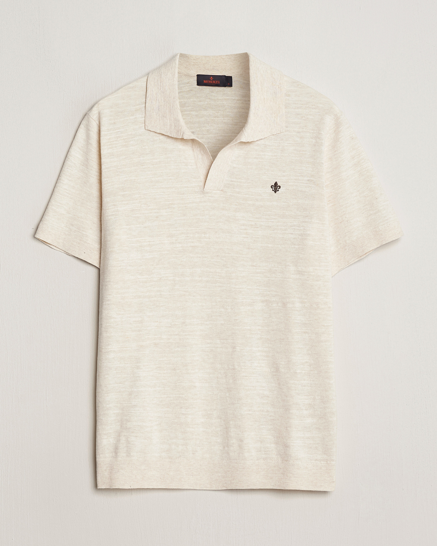Homme | Polos | Morris | Randall Slub Cotton Resort Polo Off White