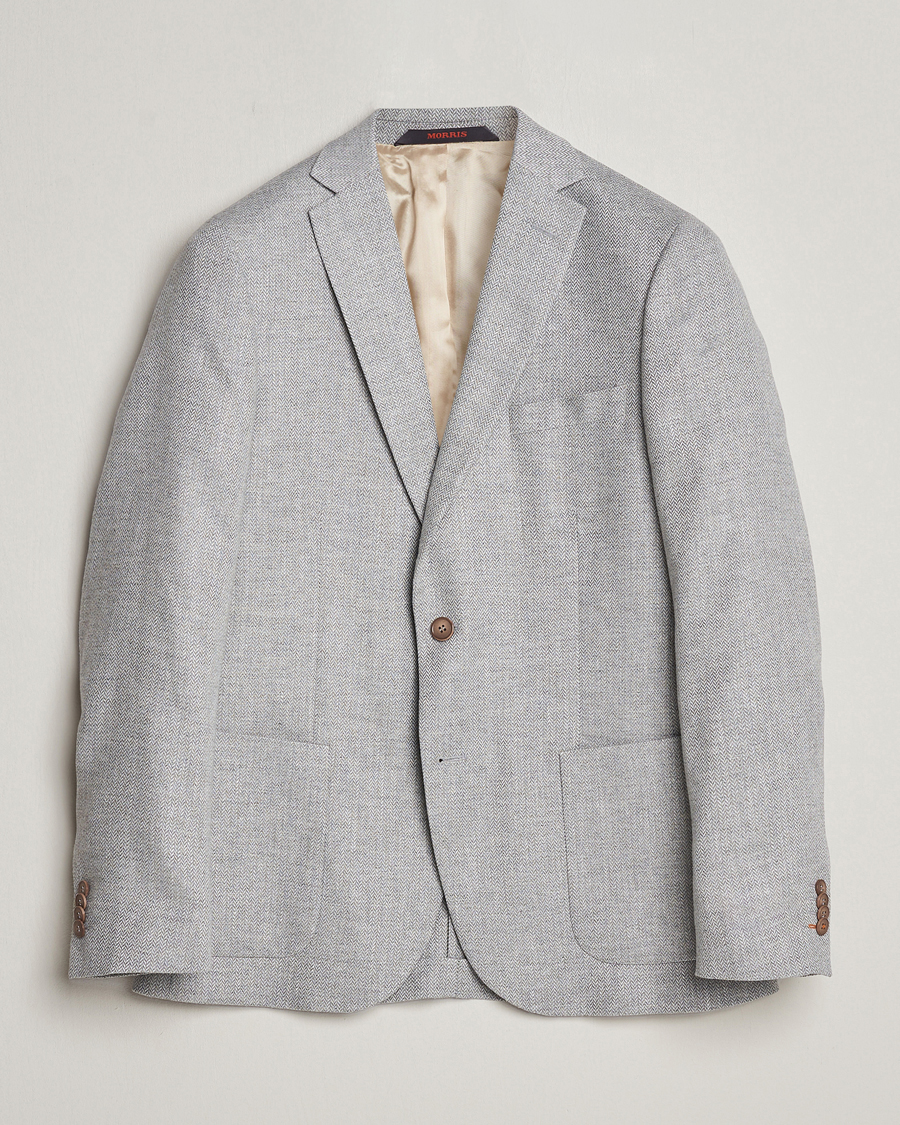 Homme | Blazers | Morris | Hayes Linen Herringbone Blazer Grey