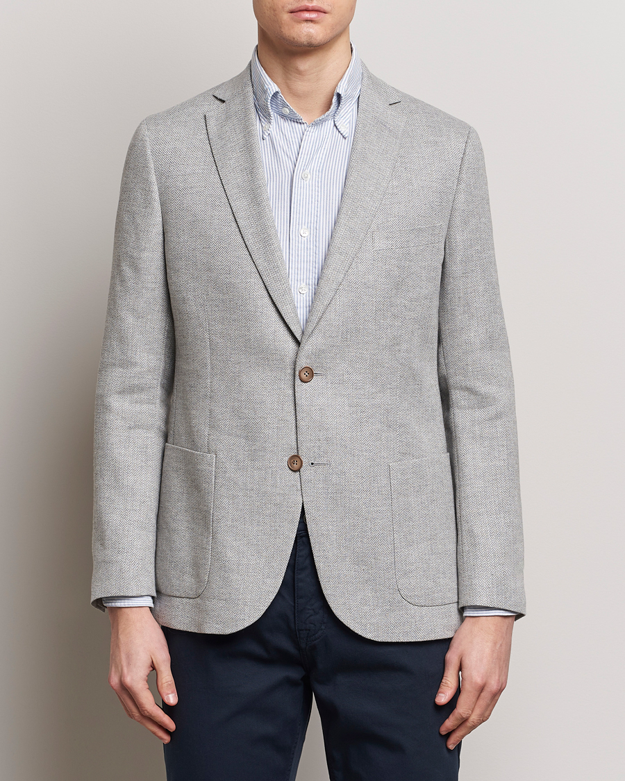 Homme | Blazers | Morris | Hayes Linen Herringbone Blazer Grey