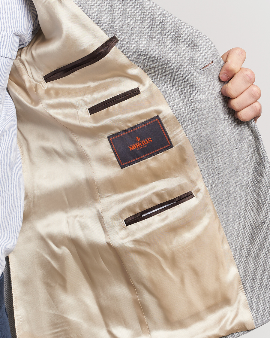 Homme | Blazers | Morris | Hayes Linen Herringbone Blazer Grey