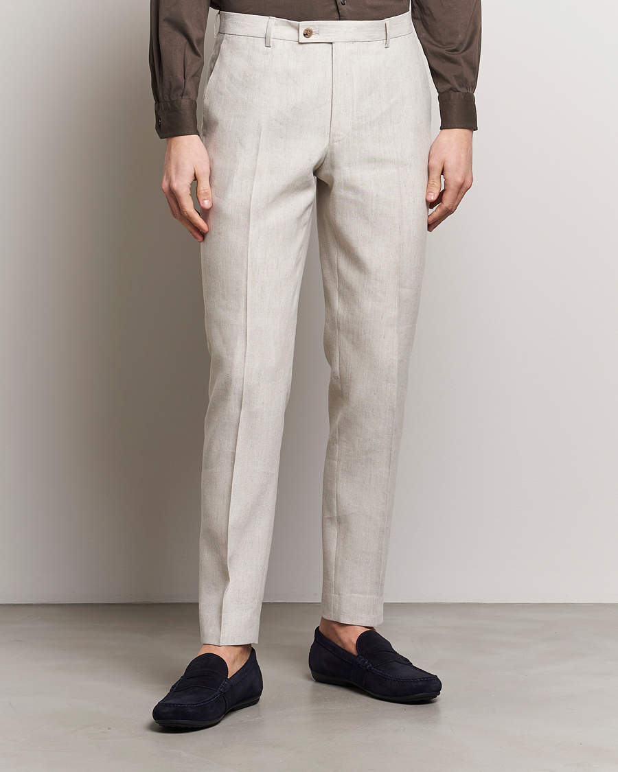 Homme | Preppy Authentic | Morris | Bobby Linen Suit Trousers Khaki