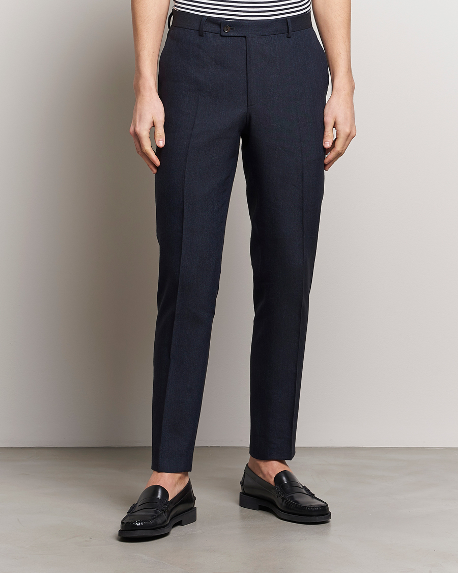 Homme |  | Morris | Bobby Linen Suit Trousers Navy