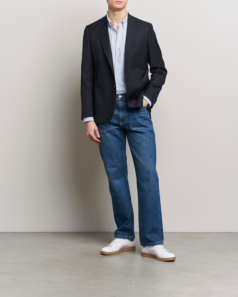Homme | Blazers | Morris | Archie Navy Light Wool Blazer Navy