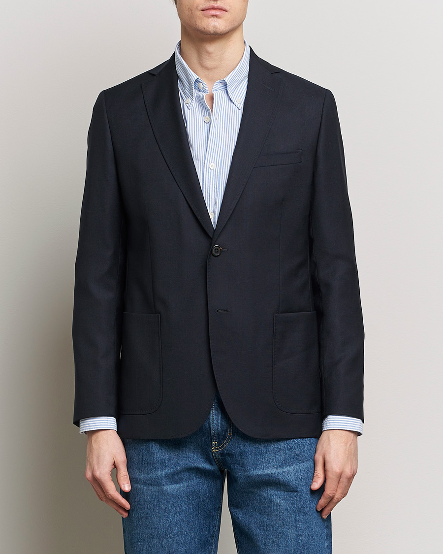 Homme | Blazers | Morris | Archie Navy Light Wool Blazer Navy