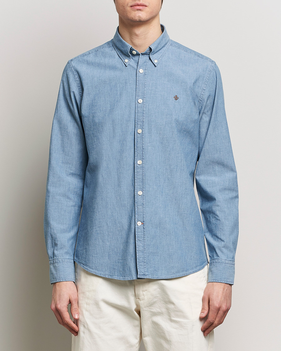 Homme | Chemises En Denim | Morris | Slim Fit Chambray Shirt Blue