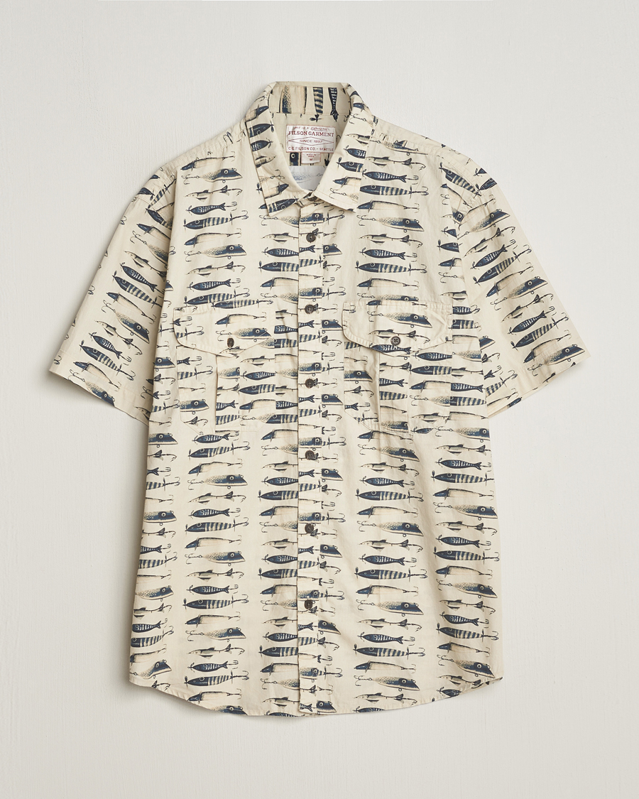 Homme | Chemises | Filson | Washed Short Sleeve Feather Cloth Shirt Natural