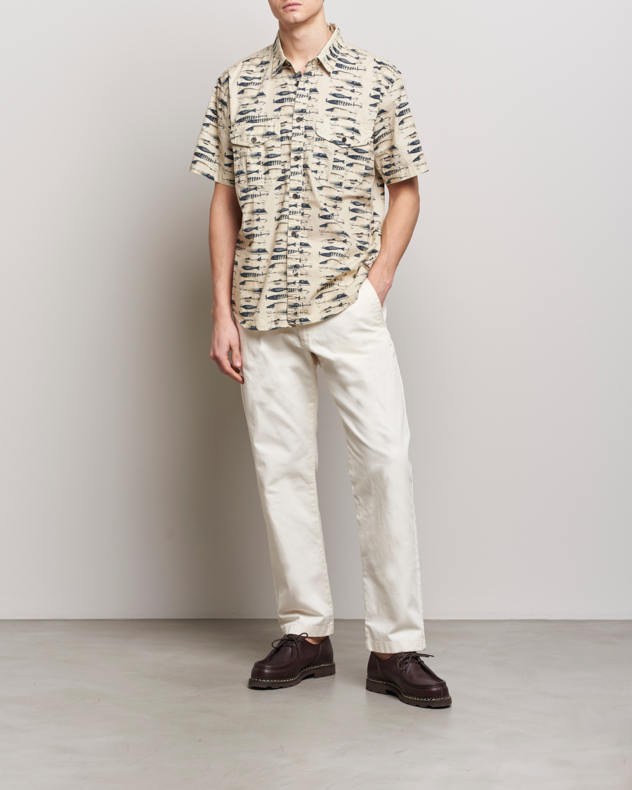 Homme | Chemises | Filson | Washed Short Sleeve Feather Cloth Shirt Natural