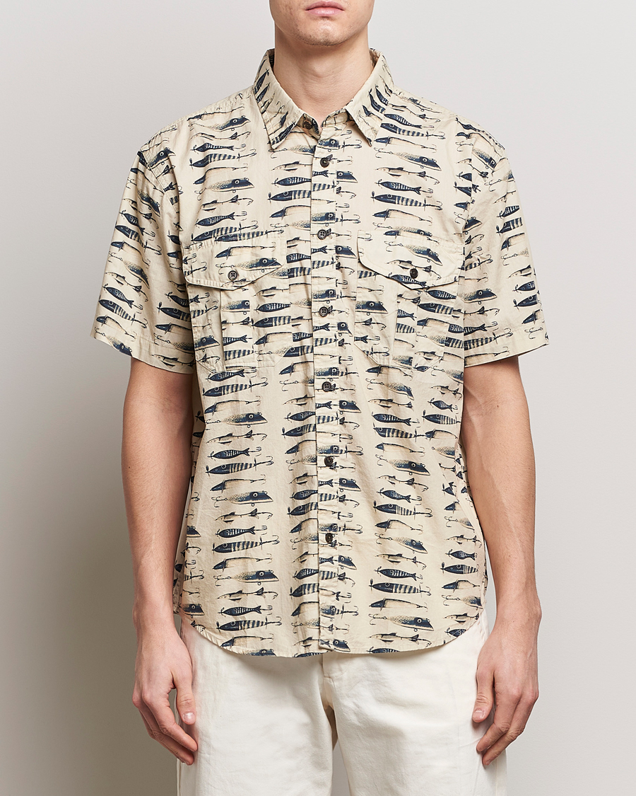 Homme |  | Filson | Washed Short Sleeve Feather Cloth Shirt Natural