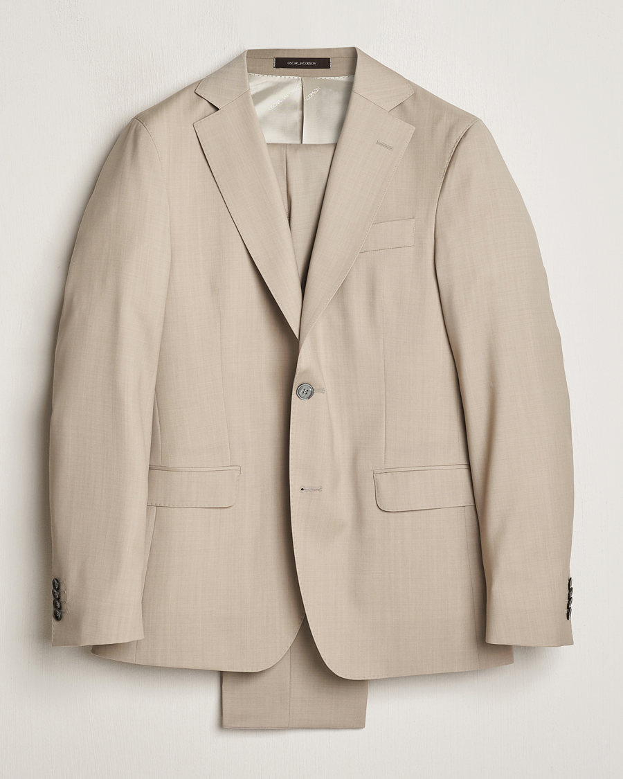 Homme | Costumes | Oscar Jacobson | Fogerty Super 130's Wool Suit Beige