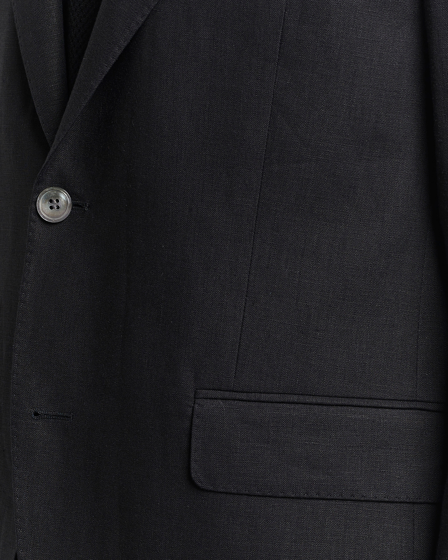 Homme | Blazers | Oscar Jacobson | Fogerty Linen Blazer Black