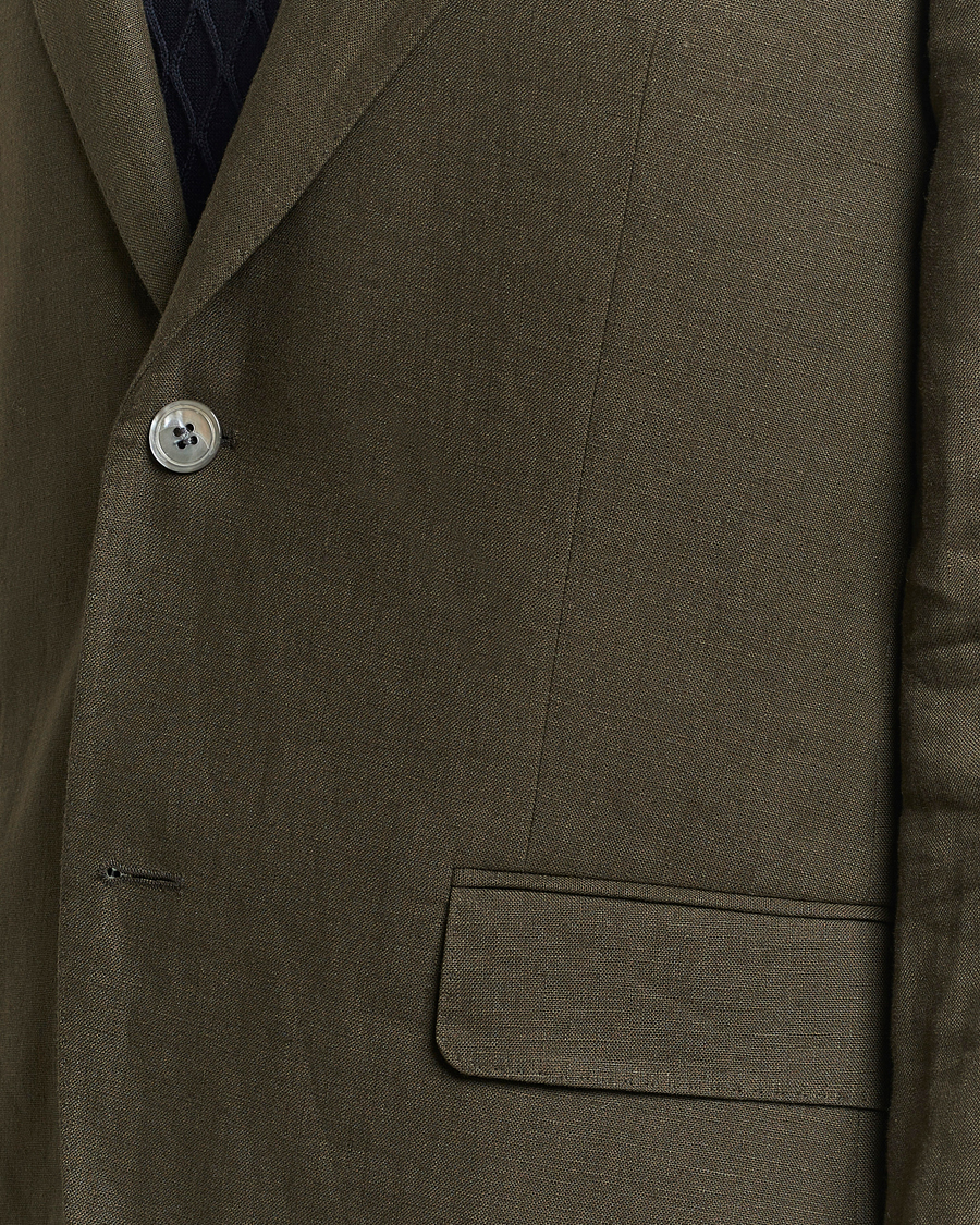 Homme | Blazers | Oscar Jacobson | Fogerty Linen Blazer Olive