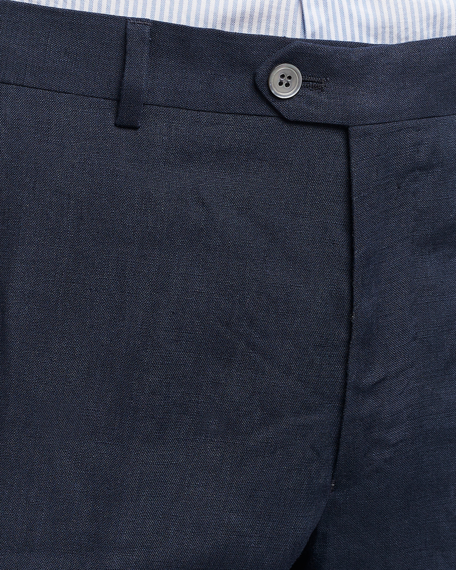 Homme | Pantalons | Oscar Jacobson | Denz Linen Trousers Navy
