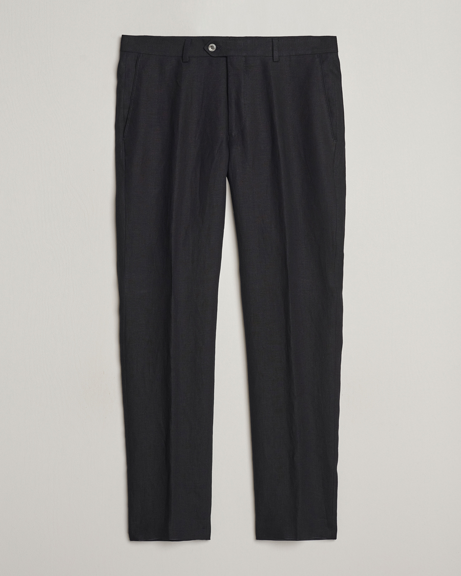 Homme | Pantalons | Oscar Jacobson | Denz Linen Trousers Black