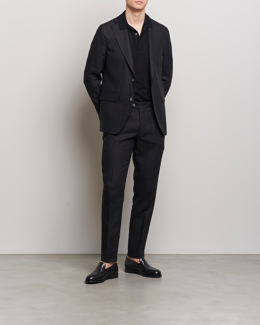 Homme | Pantalons | Oscar Jacobson | Denz Linen Trousers Black