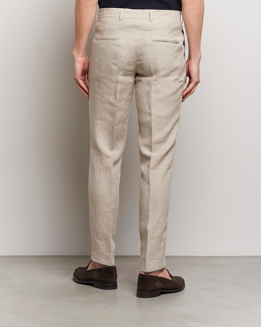 Homme | Pantalons | Oscar Jacobson | Denz Linen Trousers Beige
