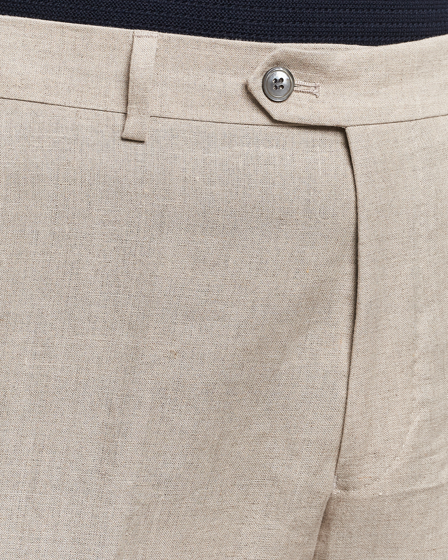 Homme | Pantalons | Oscar Jacobson | Denz Linen Trousers Beige