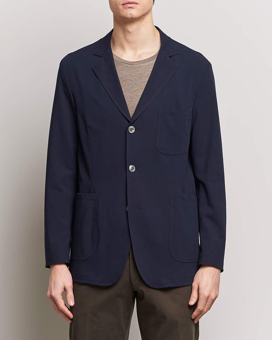 Homme | Blazers | Oscar Jacobson | Faber Stretch Blazer Navy