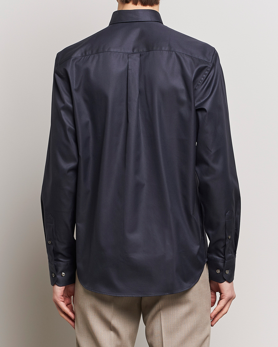 Homme | Chemises | Oscar Jacobson | Regular Fit Button Down Cotton Twill Shirt Black