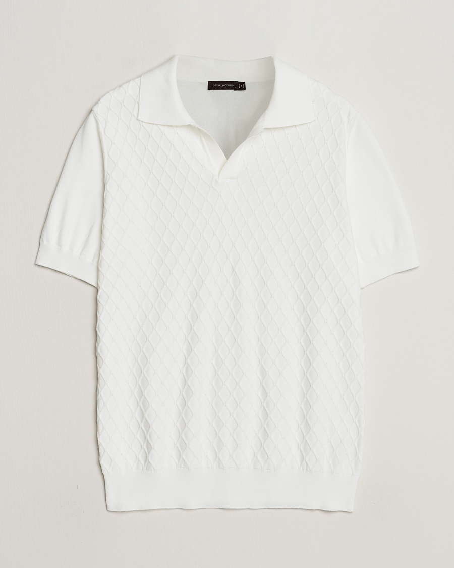 Homme | Polos | Oscar Jacobson | Mirza Structured Cotton Polo White