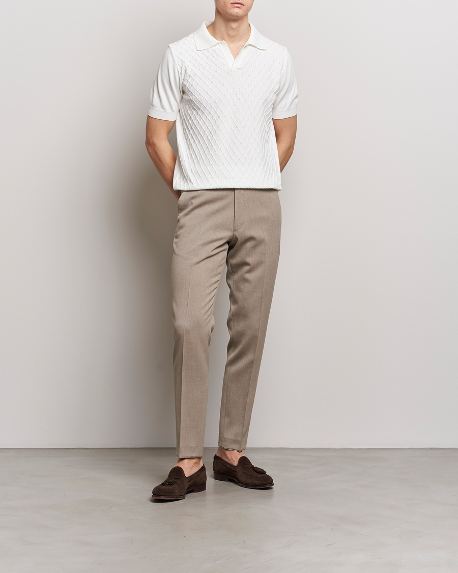 Homme | Polos | Oscar Jacobson | Mirza Structured Cotton Polo White