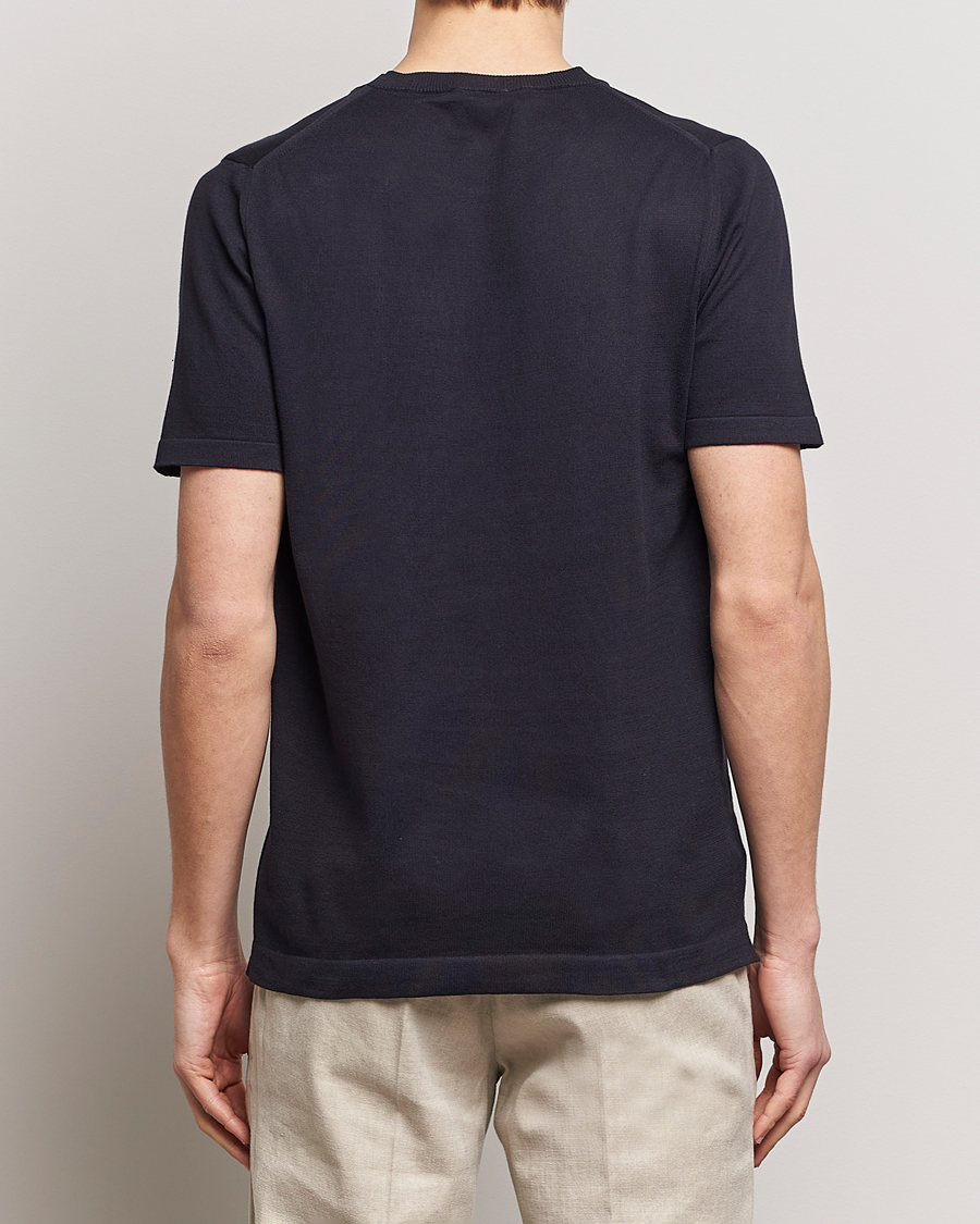 Homme | T-shirts | Oscar Jacobson | Brian Knitted Cotton T-Shirt Navy