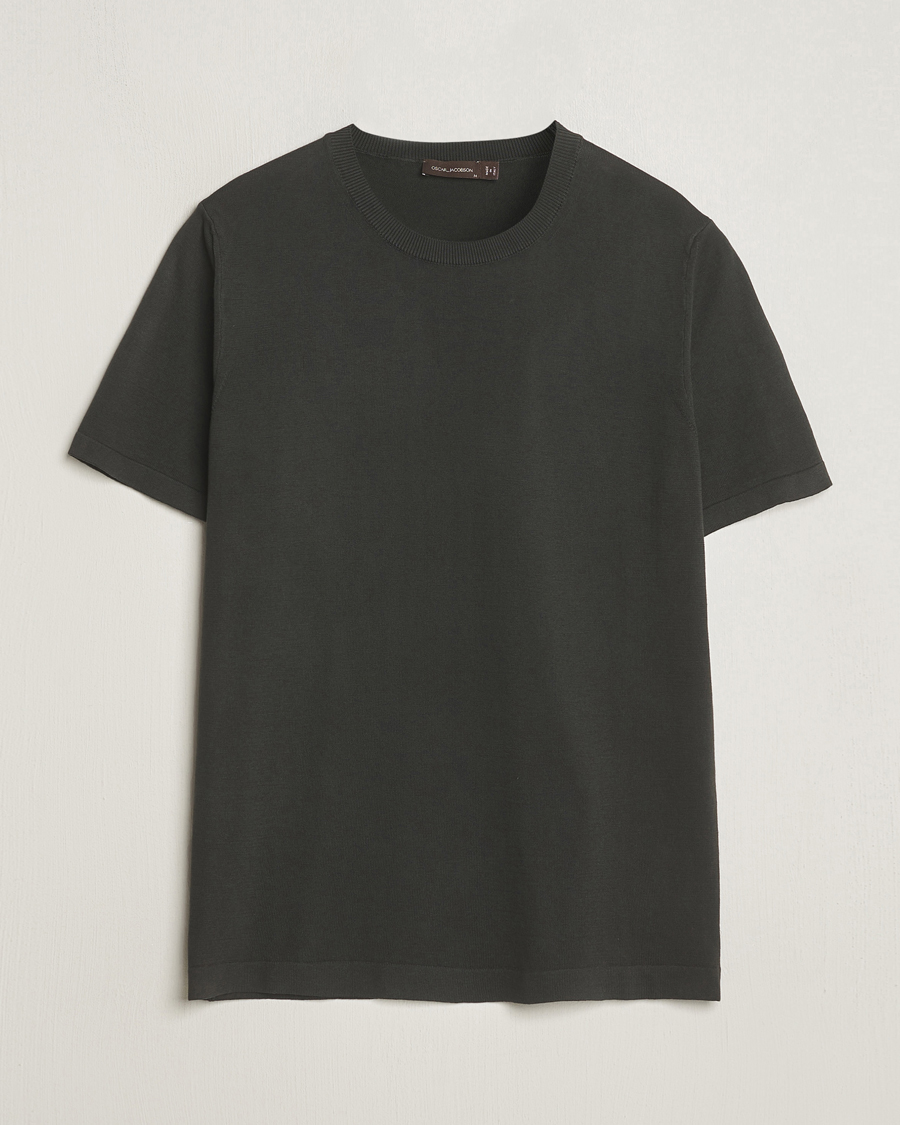 Homme | T-shirts | Oscar Jacobson | Brian Knitted Cotton T-Shirt Olive