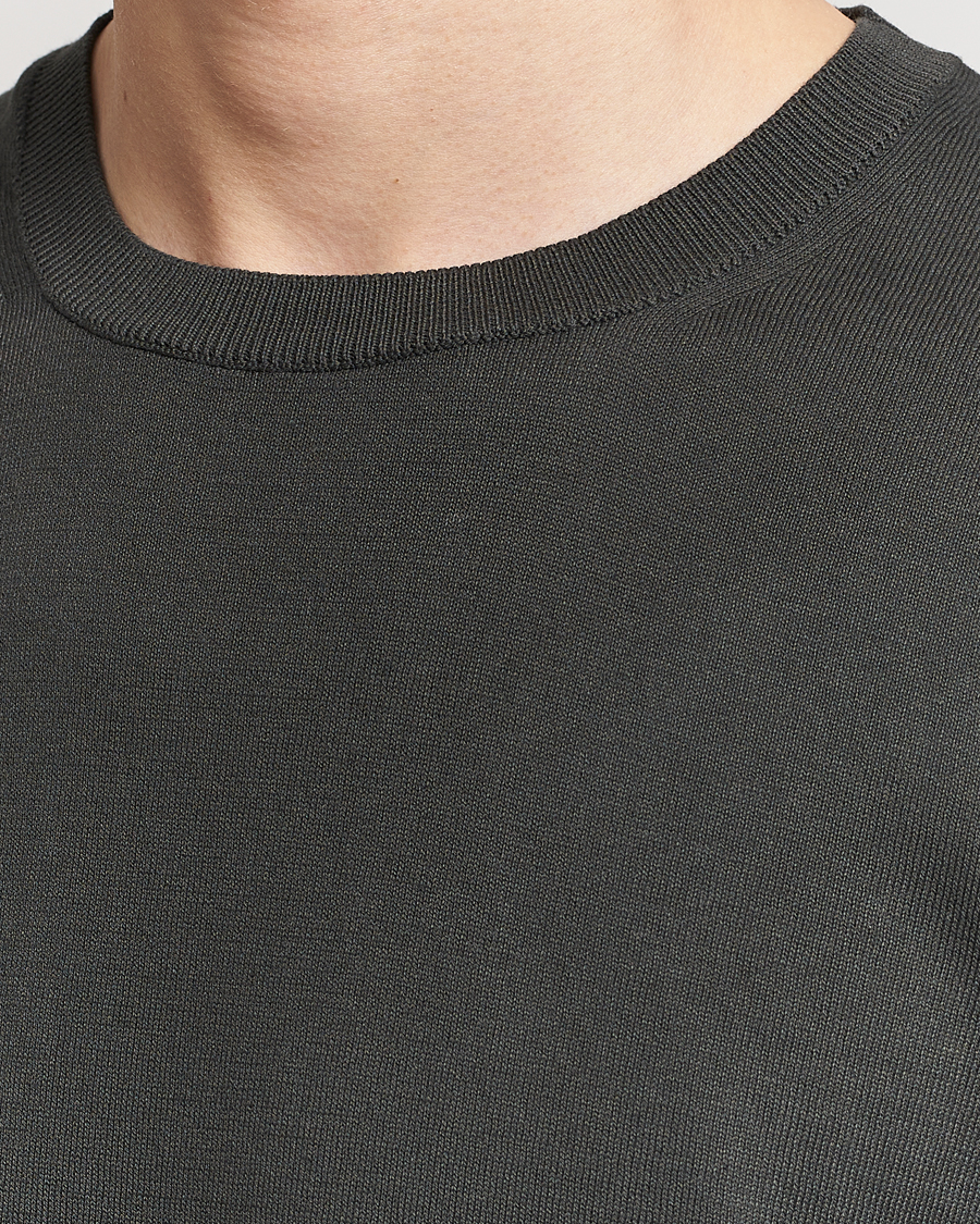 Homme | T-shirts | Oscar Jacobson | Brian Knitted Cotton T-Shirt Olive
