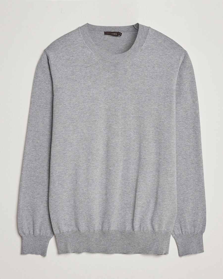 Homme | Pulls Et Tricots | Oscar Jacobson | Valdemar Cotton Crew Neck Light Grey