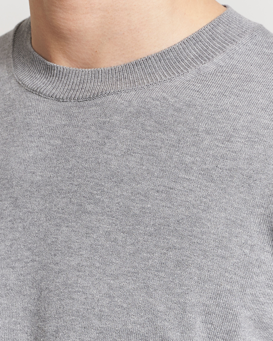 Homme | Pulls Et Tricots | Oscar Jacobson | Valdemar Cotton Crew Neck Light Grey