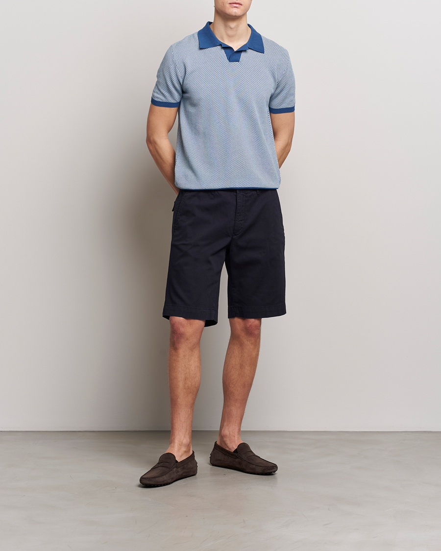 Homme | Polos | Oscar Jacobson | Dalius Structured Cotton Polo Blue
