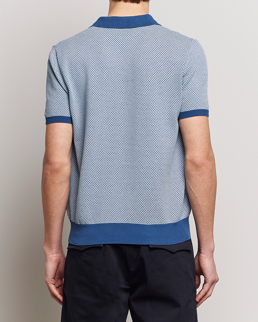 Homme | Polos | Oscar Jacobson | Dalius Structured Cotton Polo Blue