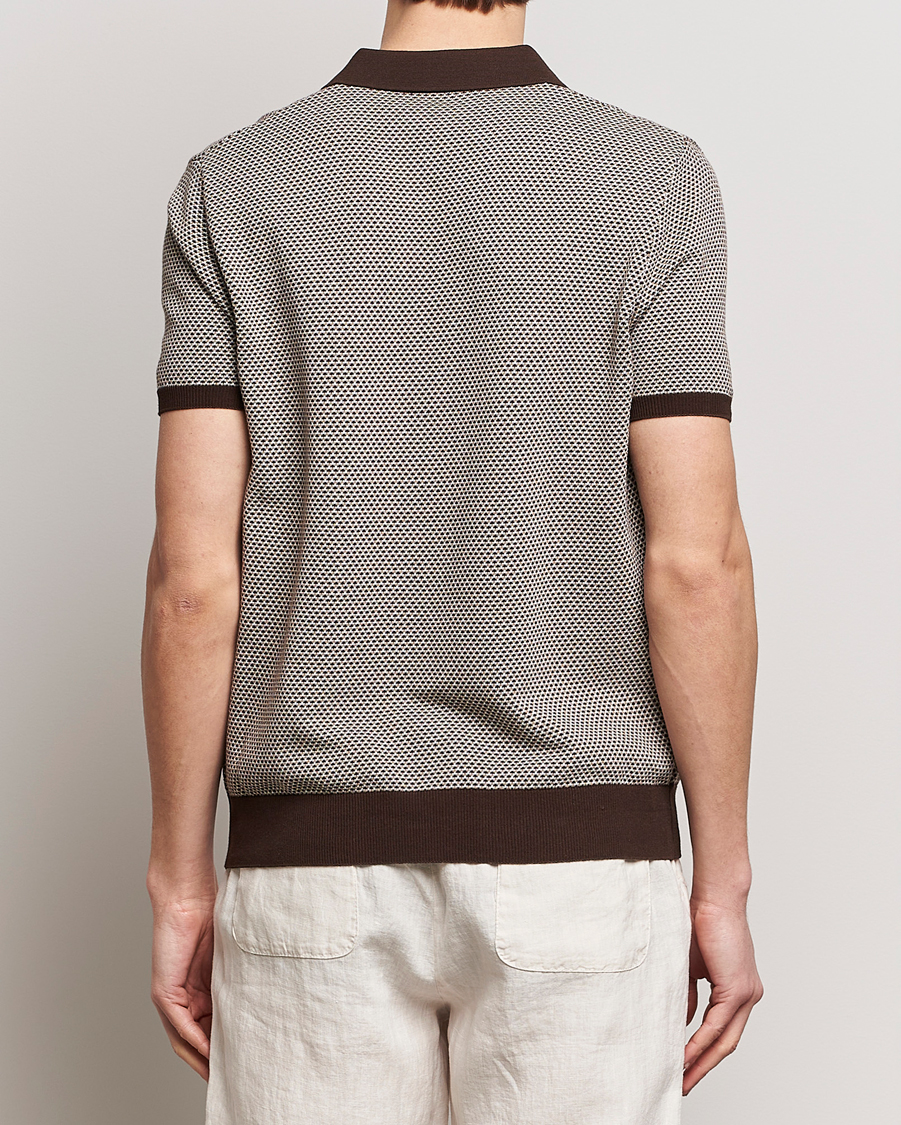 Homme | Polos | Oscar Jacobson | Dalius Structured Cotton Polo Brown