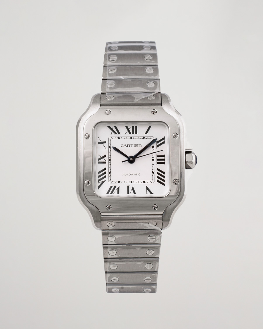 Homme | Cartier Pre-Owned Santos De Cartier WSSA0029 Steel White Silver | Cartier Pre-Owned | Santos De Cartier WSSA0029 Steel White Silver