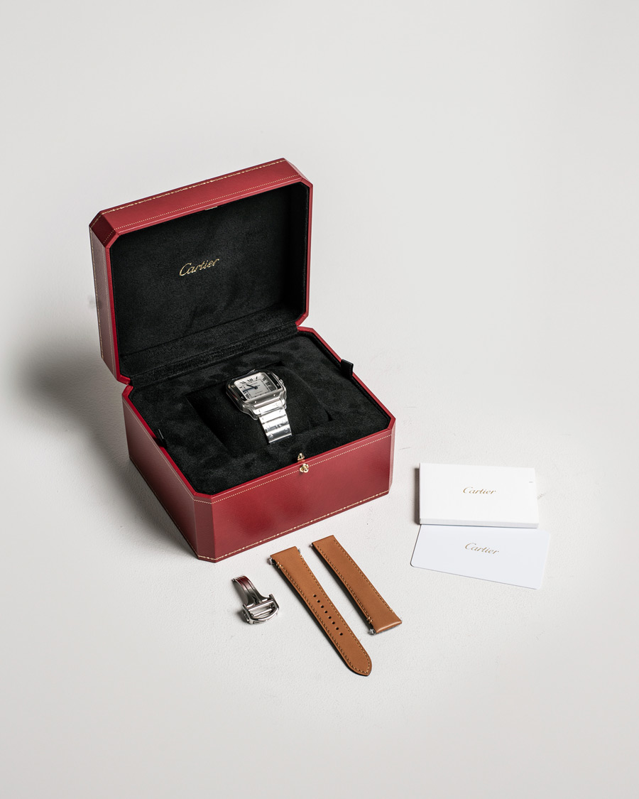 Homme | Cartier Pre-Owned Santos De Cartier WSSA0029 Steel White Silver | Cartier Pre-Owned | Santos De Cartier WSSA0029 Steel White Silver