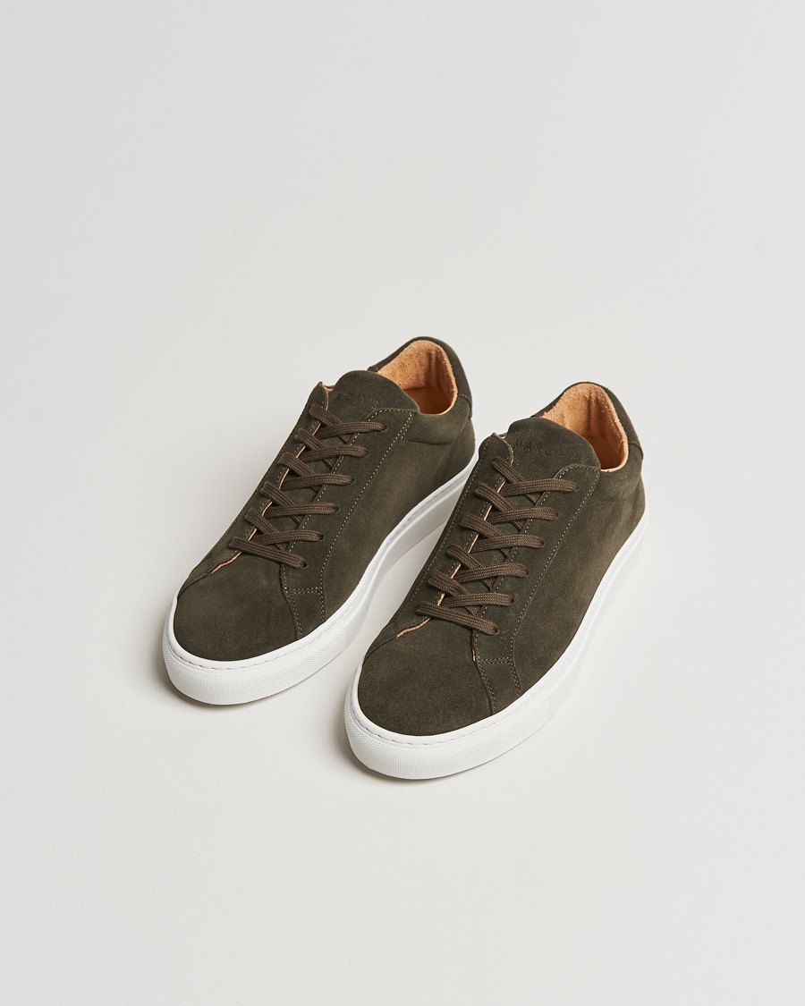 Homme | Chaussures En Daim | A Day's March | Suede Marching Sneaker Dark Olive