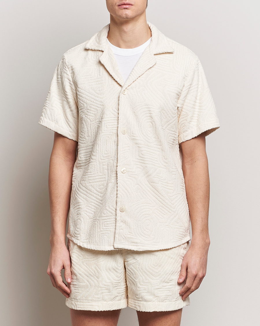 Homme |  | OAS | Terry Cuba Short Sleeve Shirt Cream Golconda