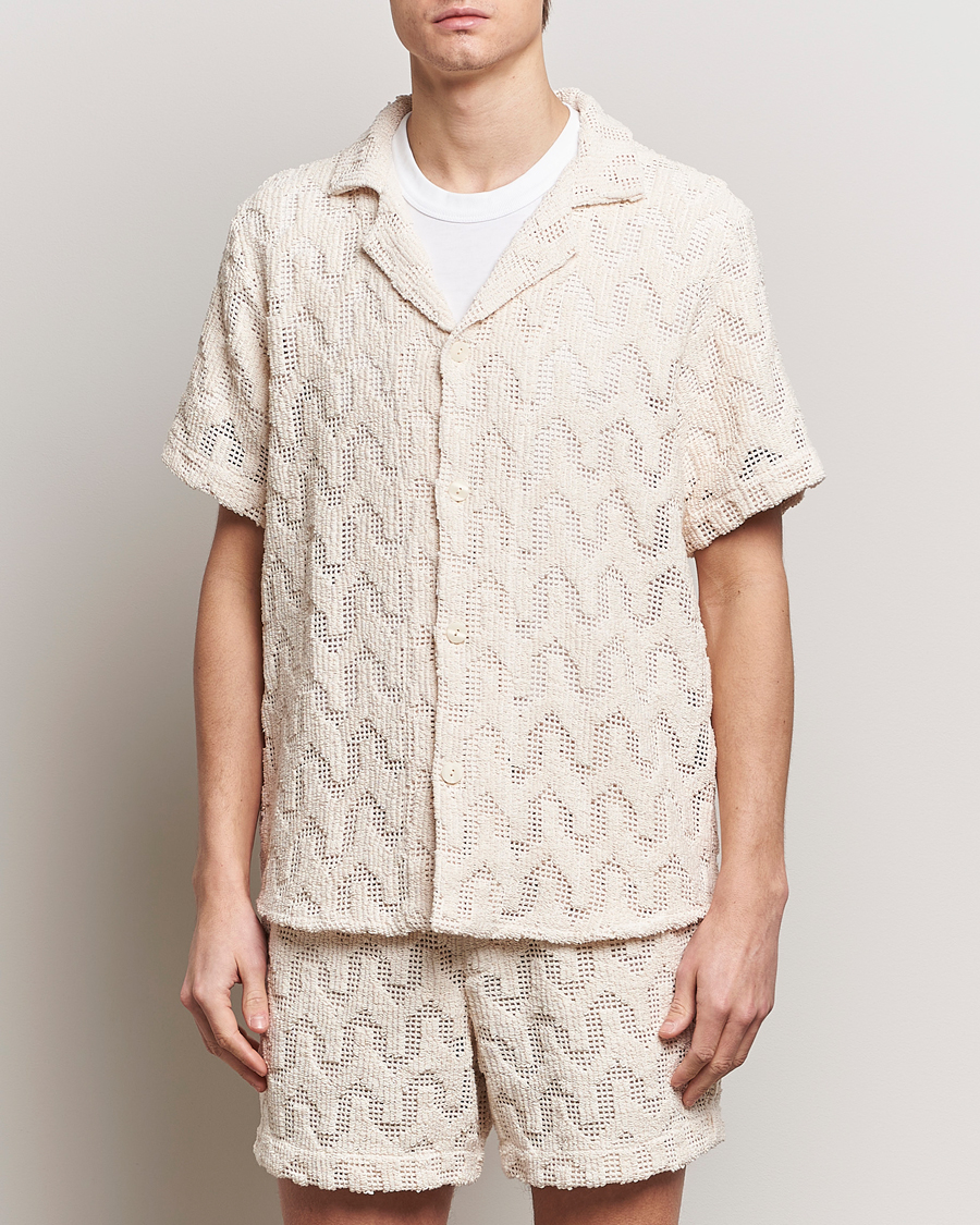 Homme | Chemises | OAS | Atlas Cuba Crochet Shirt Off White