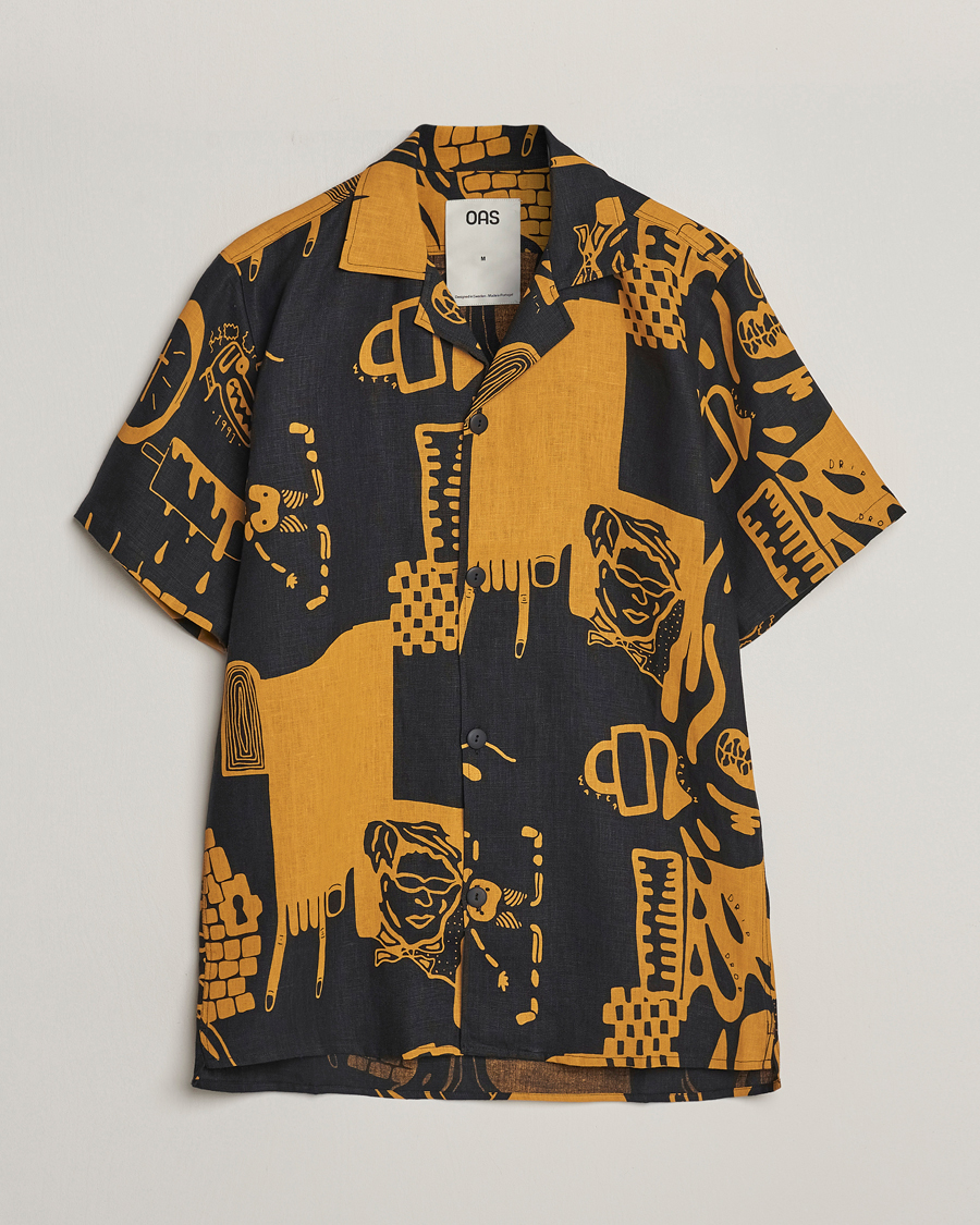 Homme | Chemises | OAS | Short Sleeve Cuba Linen Shirt Krispy Night