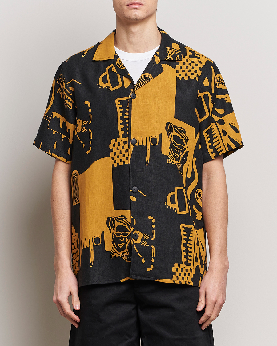 Homme | Chemises | OAS | Short Sleeve Cuba Linen Shirt Krispy Night