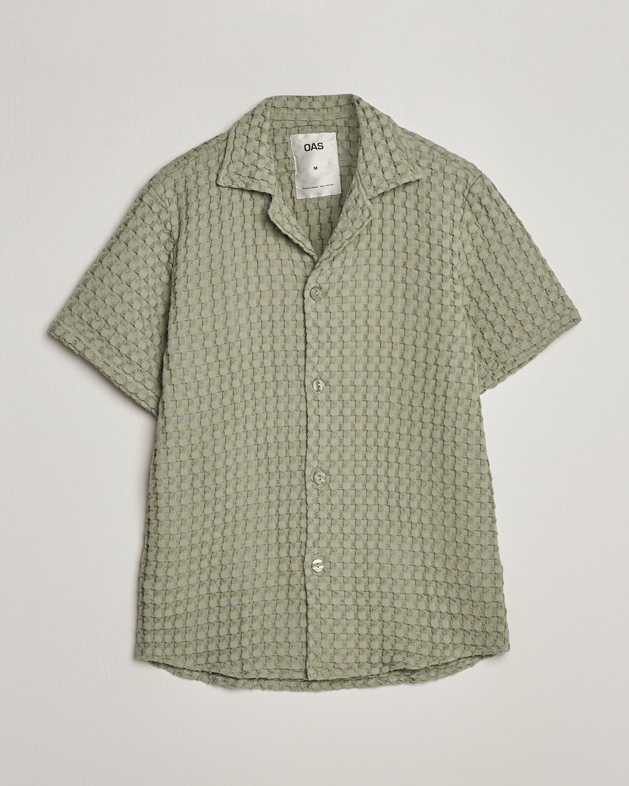 Homme | Chemises | OAS | Cuba Waffle Shirt Dusty Green