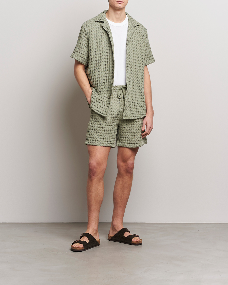 Homme | Chemises | OAS | Cuba Waffle Shirt Dusty Green