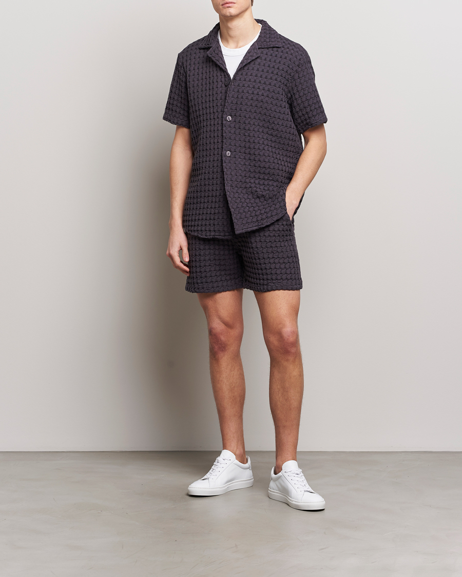 Homme | Chemises | OAS | Cuba Waffle Shirt Nearly Black