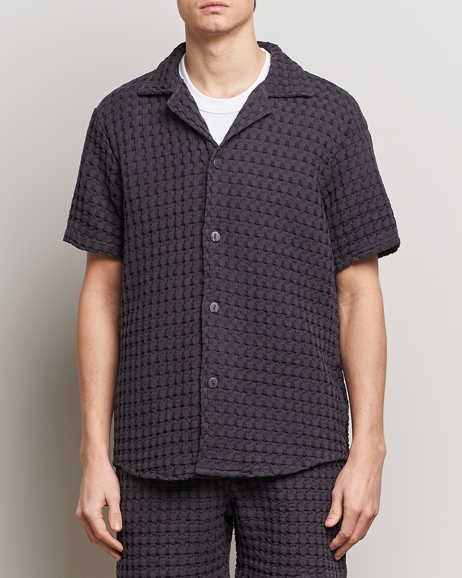 Homme | Chemises | OAS | Cuba Waffle Shirt Nearly Black