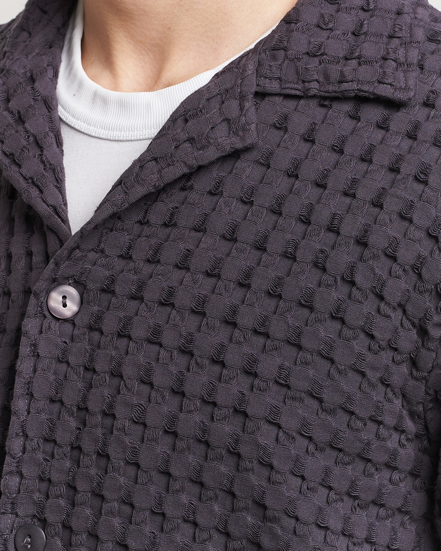 Homme | Chemises | OAS | Cuba Waffle Shirt Nearly Black