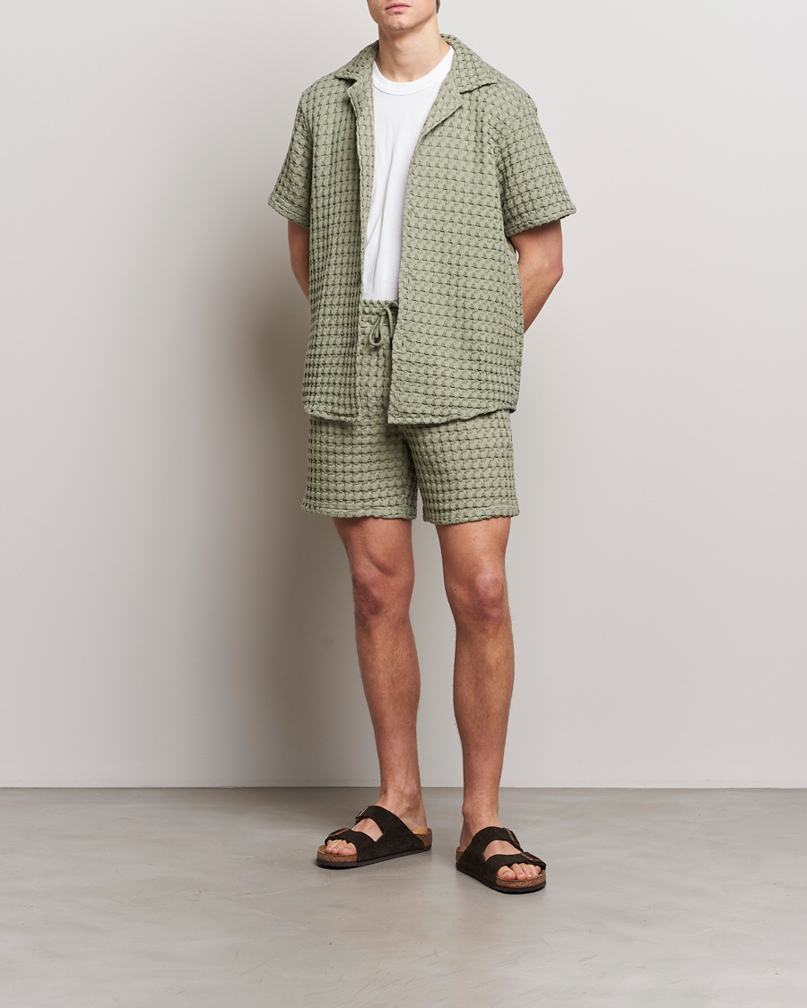 Homme | Shorts | OAS | Porto Waffle Shorts Dusty Green