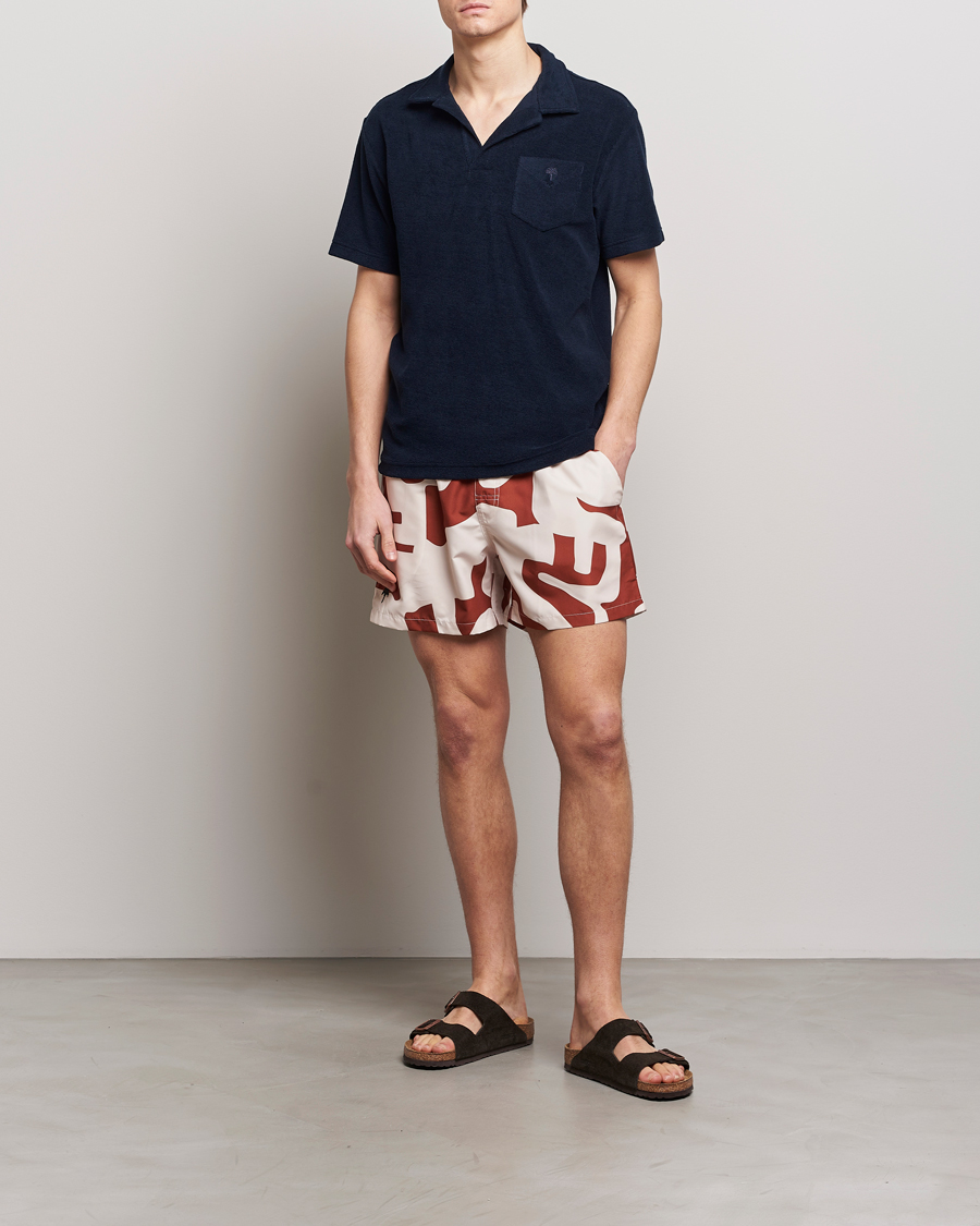 Homme | Maillots De Bain | OAS | Printed Swimshorts Russet Puzzlotec