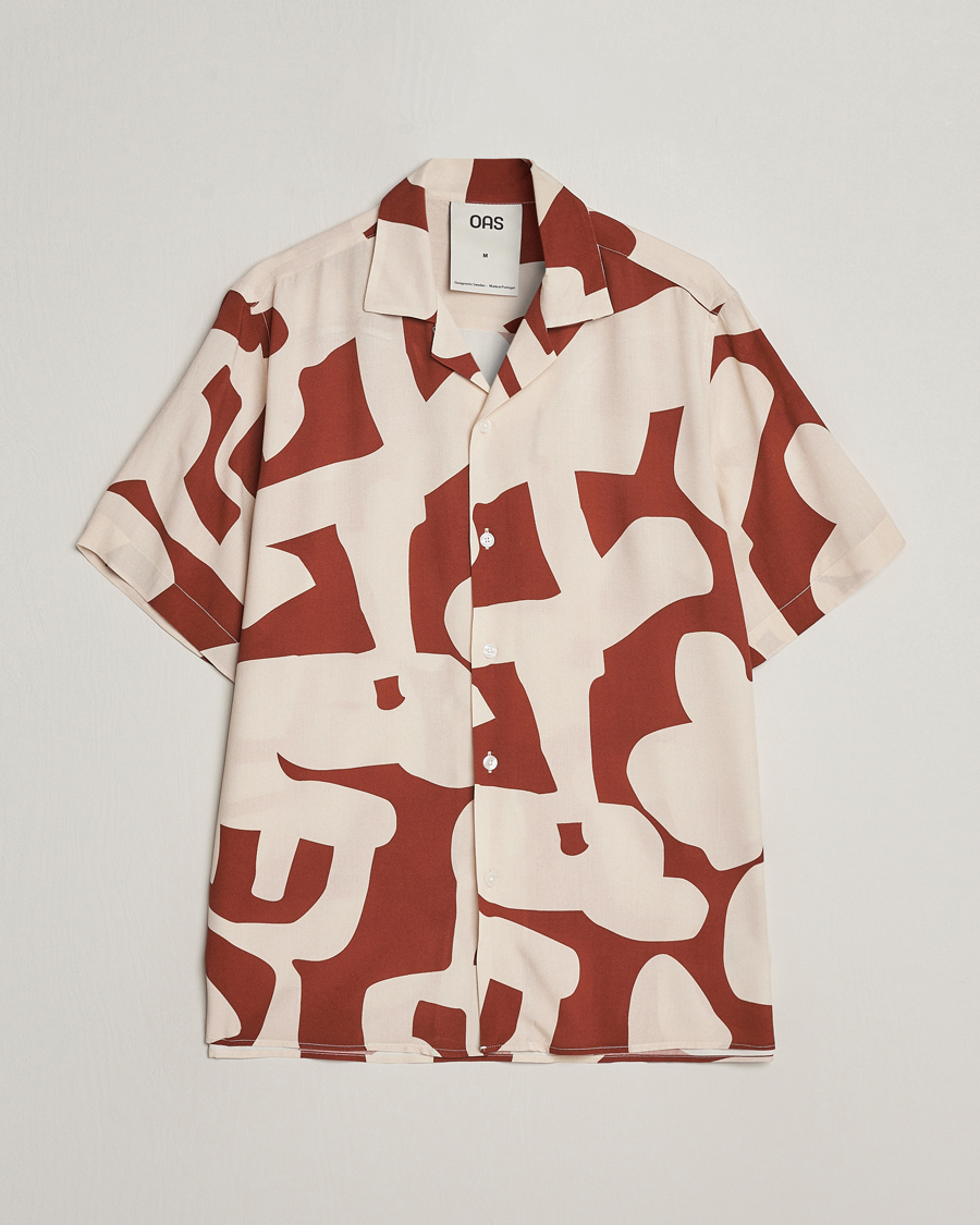 Homme | Chemises | OAS | Viscose Resort Short Sleeve Shirt Russet Puzzlotec
