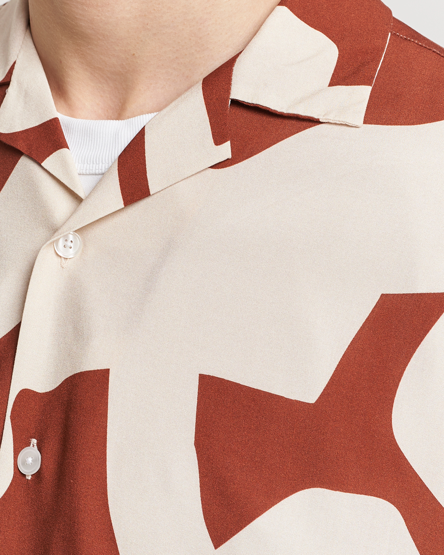 Homme | Chemises | OAS | Viscose Resort Short Sleeve Shirt Russet Puzzlotec